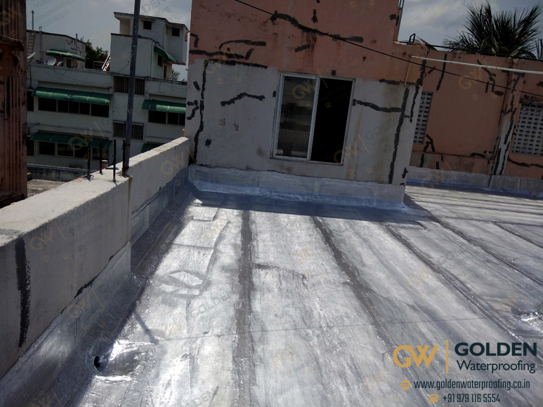 Terrace Bitumen Waterproofing Treatment - RR Apartment, T Nagar, Chennai.