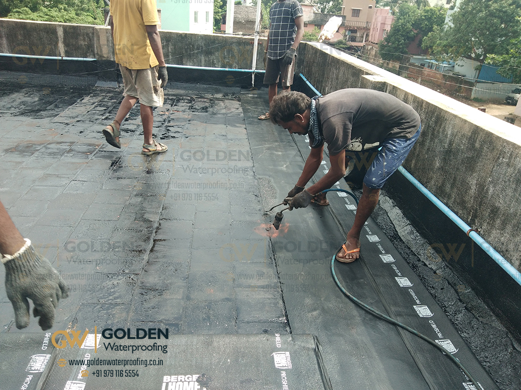 Bitumen Waterproofing Contract Services In Chennai - Terrace Bitumen Membrane Treatment, R.V Nagar,Chennai.